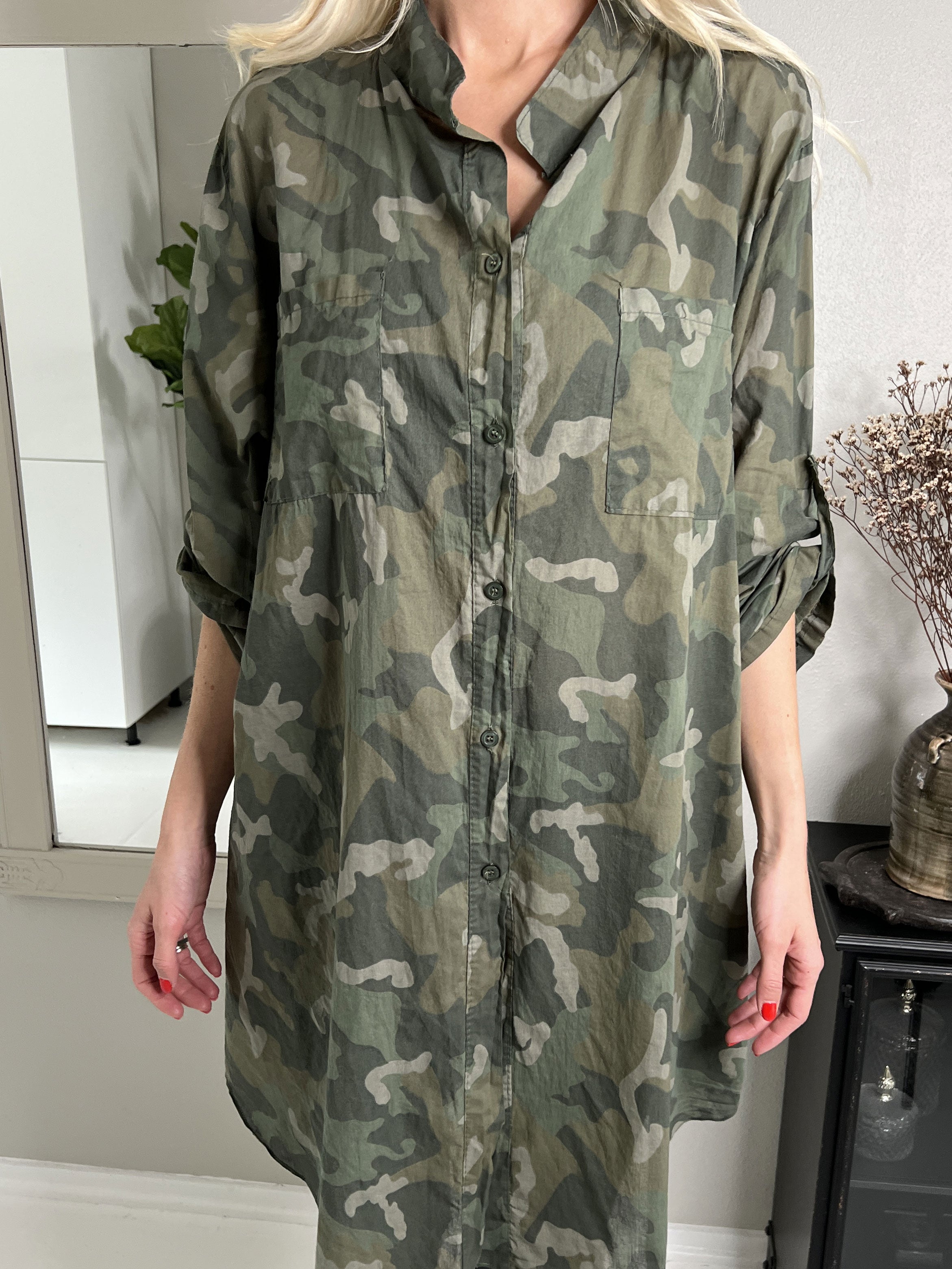 Berna Camo - Skjorte i camouflageprint med lommer